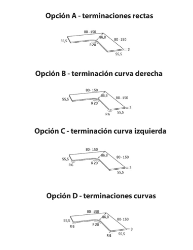 Encimera escritorio 30 angular