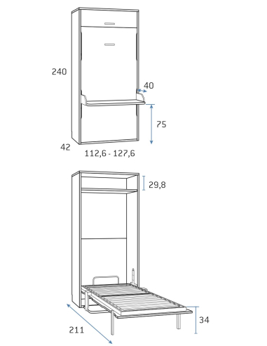 Cama abatible vertical 90/105 con...
