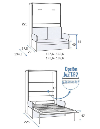 Cama abatible vertical matrimonio... Cama abatible vertical matrimonio...