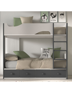 Cama literal bicolor con 4...