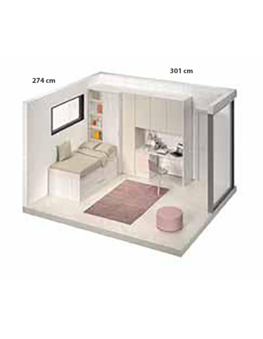 Composición habitación juvenil F002