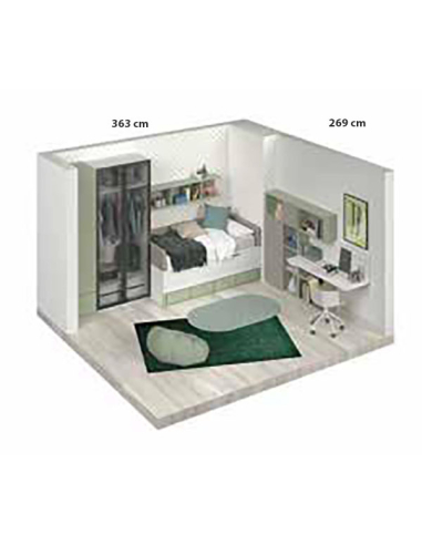 Composición habitación juvenil F003