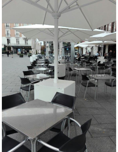 Base de parasol metálica macetero con...