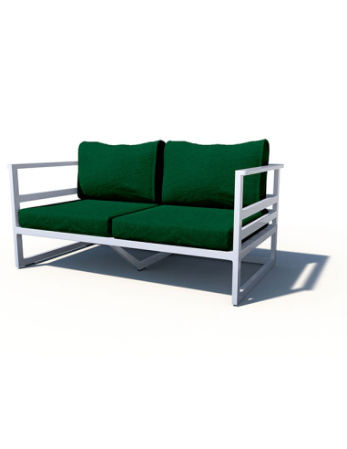 Sofá 2 plazas aluminio sin brazos