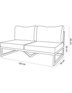 Sofá 2 plazas aluminio sin... 2