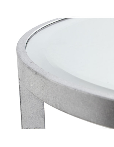 Set 2 mesas auxiliares plateadas con...