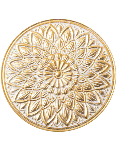 Mesa auxiliar madera calada blanco y...