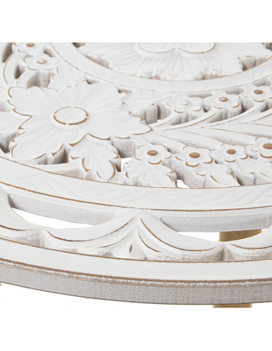 Mesa auxiliar madera calada blanca,...