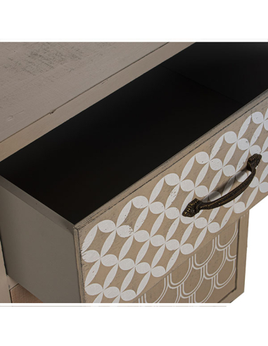 Mesita de noche madera con 3 cajones