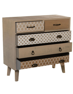 Cómoda madera con 5 cajones