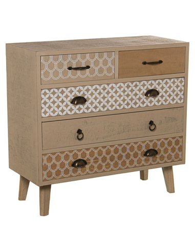 Cómoda madera con 5 cajones