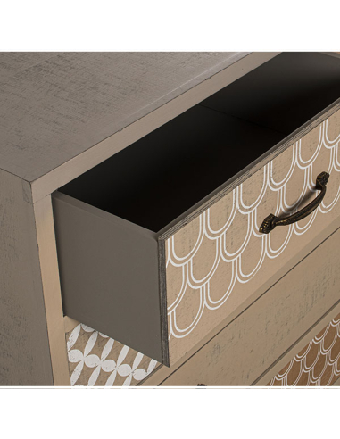 Cómoda madera con 5 cajones