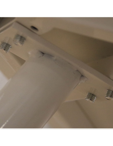 Mesa de comedor fija madera natural y...