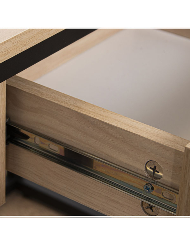 Mesa auxiliar metal negro con cajón...