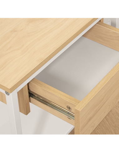 Mesa auxiliar metal blanco con cajón...