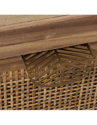 Cómoda madera con 3 cajones ratán...