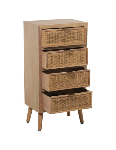 Sinfonier madera con 5 cajones ratán...