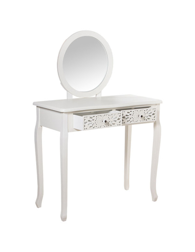 Mesa tocador madera con espejo y 2...