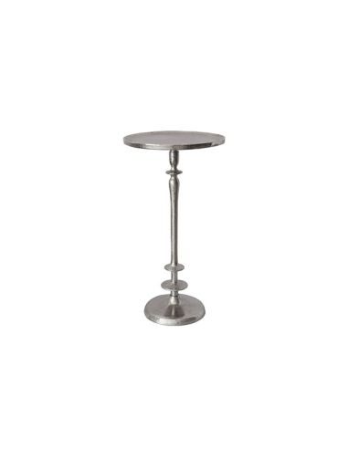 Mesa auxiliar redonda aluminio plata...