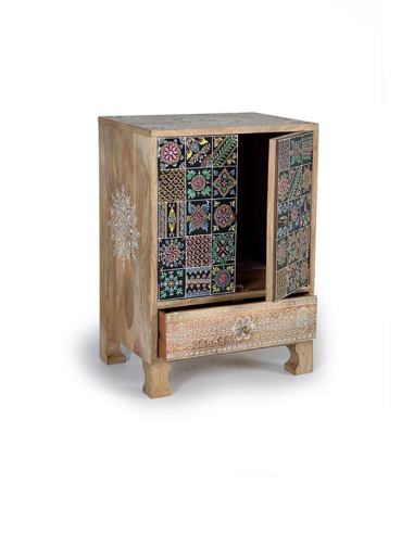 Telefonera madera de mango multicolor