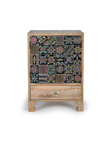 Telefonera madera de mango multicolor