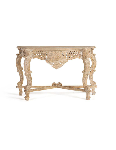 Consola madera de mango tallada a mano