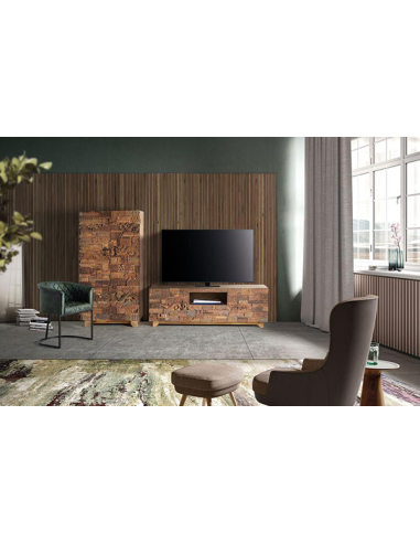 Mueble TV Ginebra madera de mango