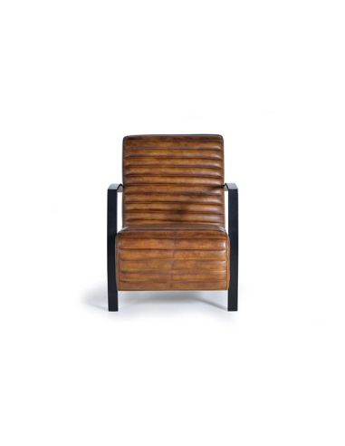 Sillón tapizado en piel de vacuno