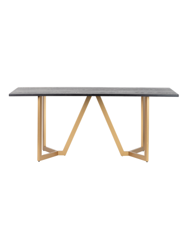 Mesa de comedor MDF metal negra y... Mesa de comedor MDF metal negra y...