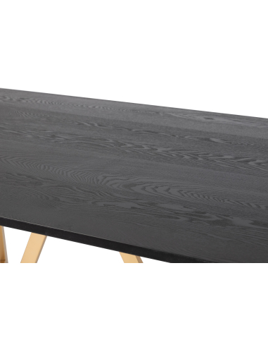 Mesa de comedor MDF metal negra y... Mesa de comedor MDF metal negra y...