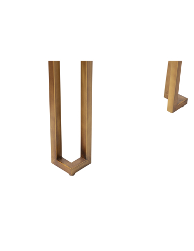 Escritorio madera-metal en negro-dorado