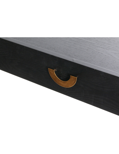 Escritorio madera-metal en negro-dorado