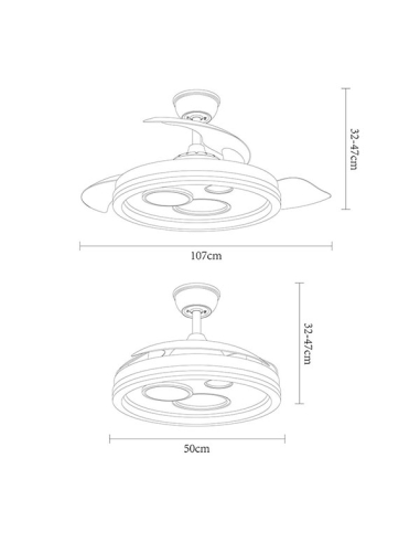 Ventilador DC Turia Blanco 3 aspas...