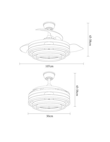 Ventilador DC Kai Negro 3 aspas...