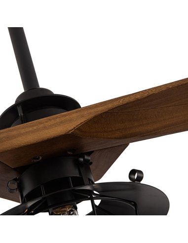 Ventilador DC Vulturno Negro aspas Roble
