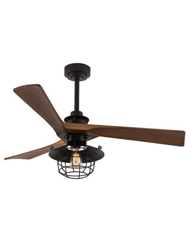 Ventilador DC Vulturno Negro aspas Roble