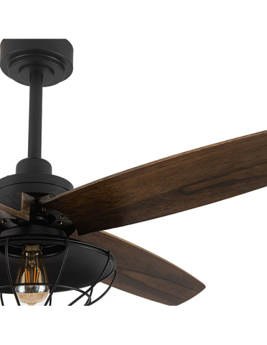 Ventilador DC Aquilo Negro 4 aspas Roble