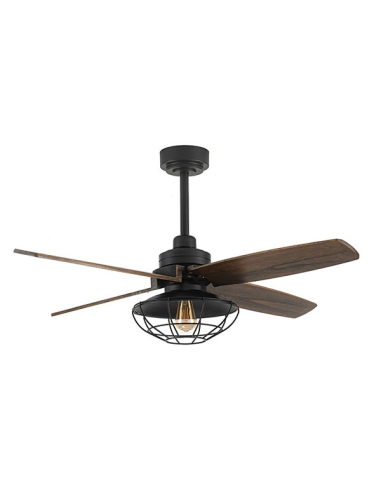 Ventilador DC Aquilo Negro 4 aspas Roble