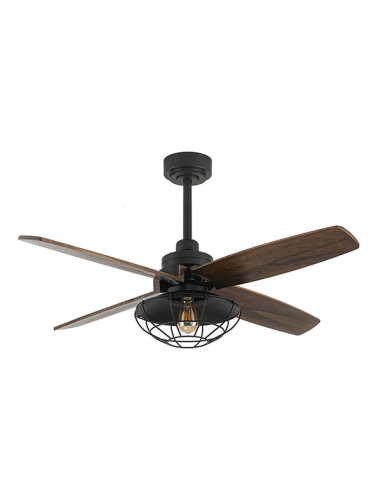 Ventilador DC Aquilo Negro 4 aspas Roble