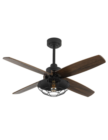 Ventilador DC Aquilo Negro 4 aspas Roble