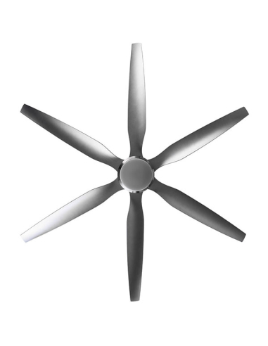 Ventilador DC Otto Níquel 6 aspas Plata