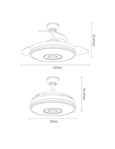 Ventilador DC Noto Cromo 3 aspas...