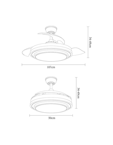 Ventilador DC Ibe Níquel 3 aspas...