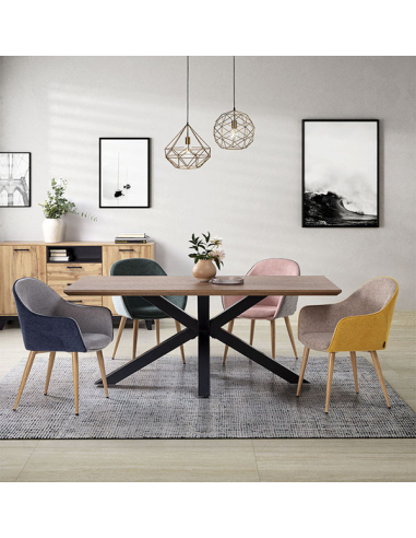 Mesa de Comedor DT-619 laminado nogal