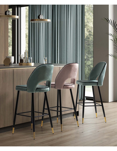 Set 2 Taburetes ST-539 terciopelo topo