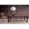 Mesa de comedor madera mango macizo y forja