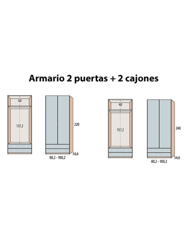 Armario juvenil Win Basic 2 puertas 2...