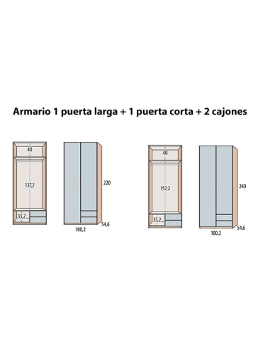 Armario juvenil Win Basic 1 puerta...