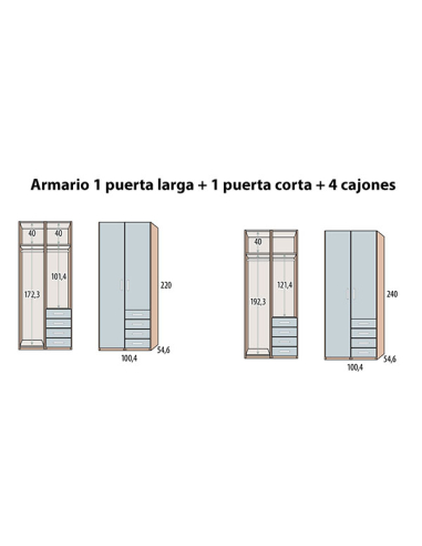 Armario juvenil Win Basic 1 puerta...