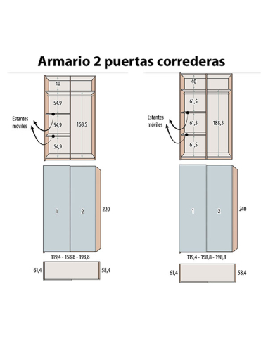 Armario juvenil Win Basic 2 puertas...